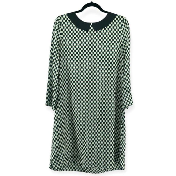 Kate Spade Kassia Women’s Geo Print Silk Quarter Length Shift Dress Large - Picture 1 of 13